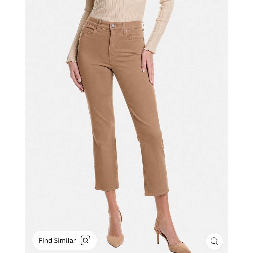 L'AGENCE Alexia High Rise Cropped Cigarette Jeans Cashew Tan 24 NEW